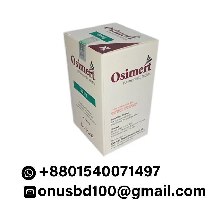 Osimert 80 mg tablets (Osimertinib) packaging used for advanced non-small cell lung cancer treatment