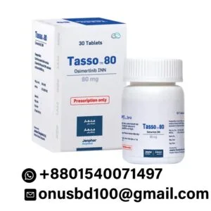 Tasso 80 mg tablets (Tafasitamab) in branded packaging, used as a monoclonal antibody treatment for relapsed or refractory diffuse large B-cell lymphoma (DLBCL)