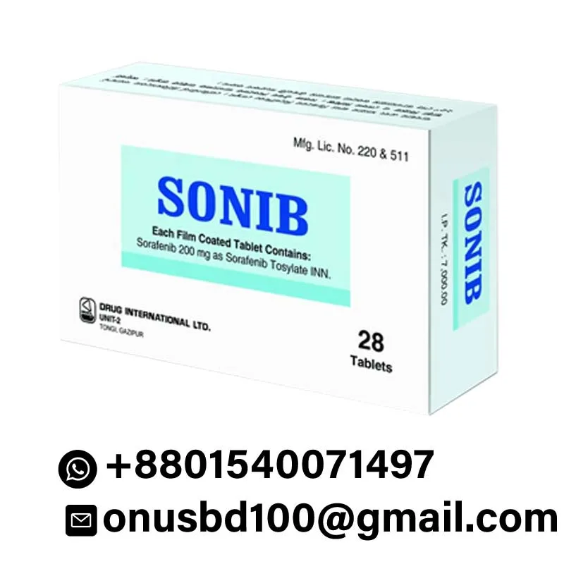 Sonib 200 mg (Sorafenib Tosylate) for liver, kidney, and thyroid malignancies.