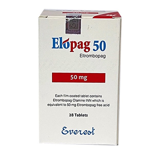 Elopag 50 mg Box of Elopag 50 mg (Eltrombopag )tablets